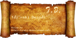 Töreki Dezső névjegykártya