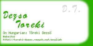 dezso toreki business card